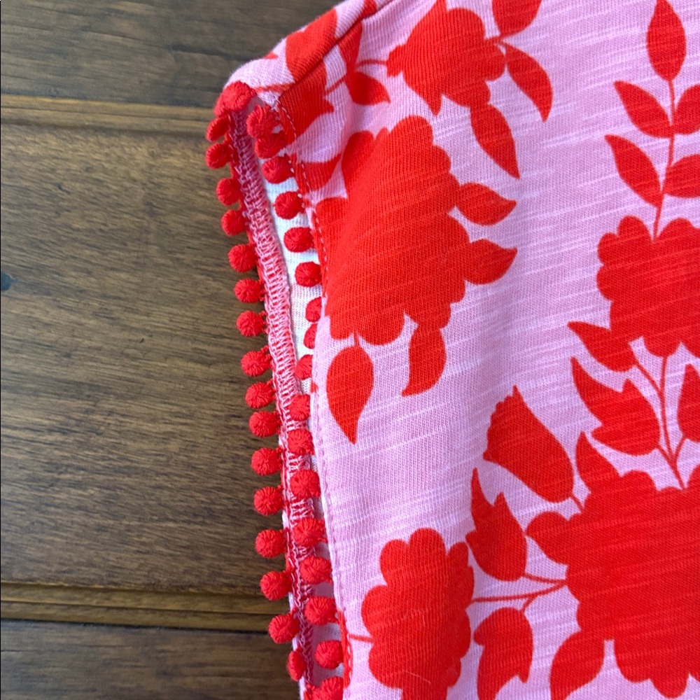 Boden Pink and Red pom Floral Shift Mini Dress - Picture 8 of 8